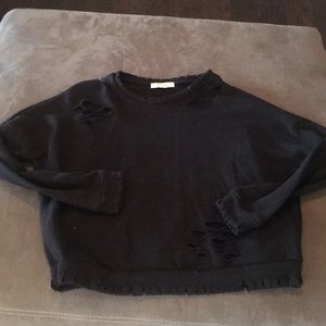 Distressed Black Sweatshirt